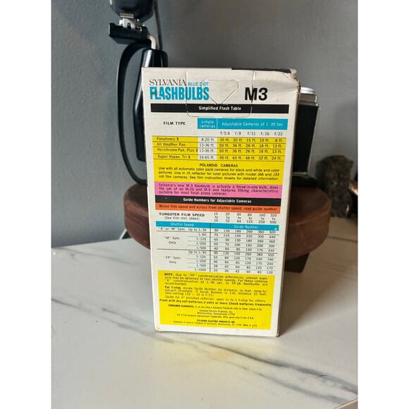 Agfa Solinette Camera Heiland Tilt-A-Mite Flash + Sylvania M3 Bulbs Boxed - Picture 12 of 16